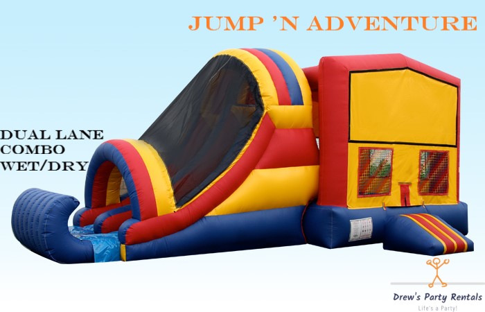 Inflatable jumper with water slide